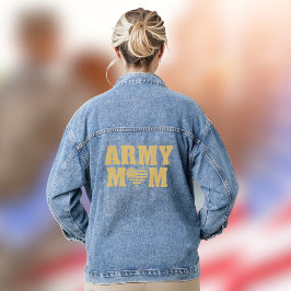 Chaqueta Vaquera Corazón en forma de bandera de la tipografía dorad