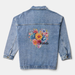Chaqueta Vaquera Corazón floral personalizado