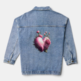 Chaqueta Vaquera corazón rosa vibrante