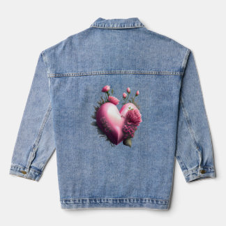 Chaqueta Vaquera corazón rosa vibrante