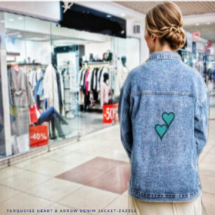 Chaqueta Vaquera Corazón y flecha turquesa