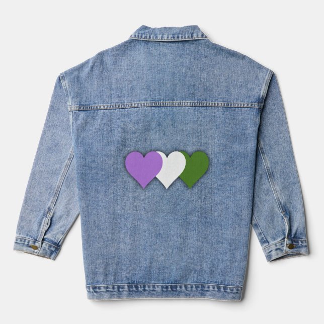 Chaqueta Vaquera Corazones de orgullo de género (Reverso )