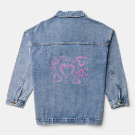 Chaqueta Vaquera Corazones de salpicador rosado