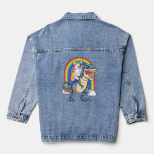 Chaqueta Vaquera Corgi Riding Dinosaur T Rex Funny Space Galaxy Rai