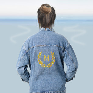 Chaqueta Vaquera Corona de laurel dorada y monograma