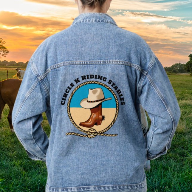 Chaqueta Vaquera Cowboy Boots Riding Stables Blue Denim Jean Jacket (Subido por el creador)