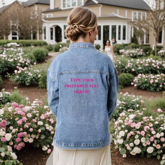 Chaqueta Vaquera Crear Su Propio Nombre Personalizado O Texto (Reverso Boda)