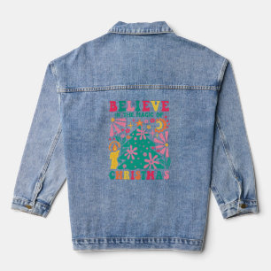 Chaqueta Vaquera Creer En La Magia De Los Navidades Retro Boho Tri-