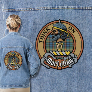 Chaqueta Vaquera Crest de Clan MacLellan sobre antiguo tartán