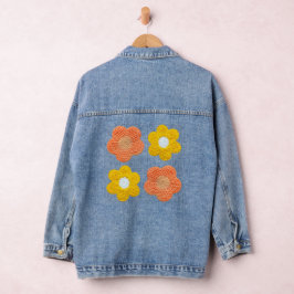 Chaqueta Vaquera Crochet-Style Flowers – Elegant Handmade Look