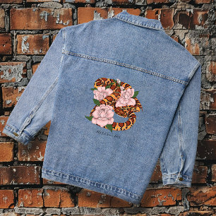 Chaqueta Vaquera Cron Snake Pink Flores verdes