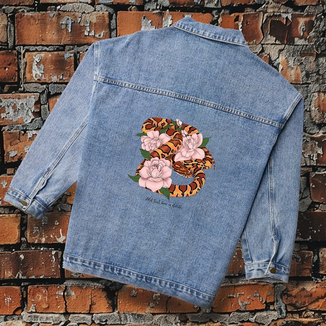 Chaqueta Vaquera Cron Snake Pink Flores verdes (Subido por el creador)