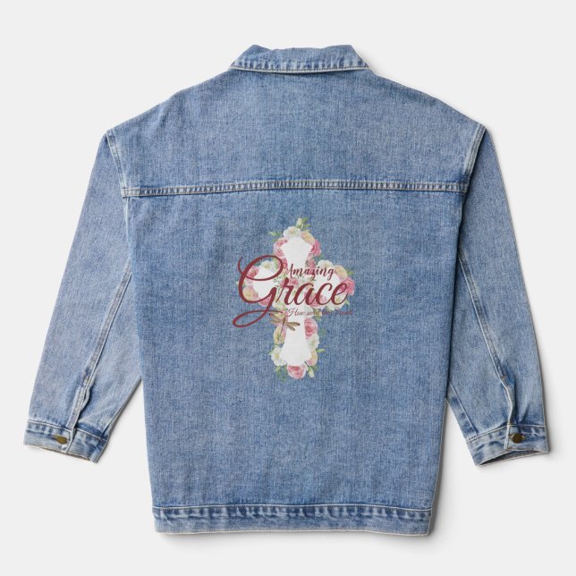 Chaqueta Vaquera Cruz floral de Amazing Grace (Reverso )