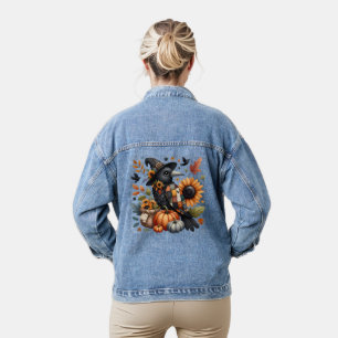 Chaqueta Vaquera Cuerpo caprichoso con calabazas y girasoles