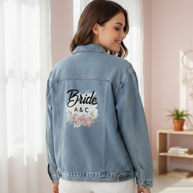 Chaqueta Vaquera Custom Floral Bride Denim Jacket (Subido por el creador)