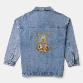 Chaqueta Vaquera Custom Royal Gold Letter A Luxury Denim Jacket
