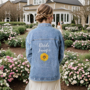 Chaqueta Vaquera Cute Bride Boda de Flor de Giro Bachelorette