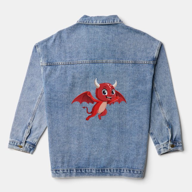 Chaqueta Vaquera Cute cartoon flying devil (Reverso )