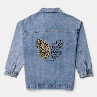 Chaqueta Vaquera Cute Cheetah Imprimir mariposa Cristiana Religiosa