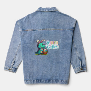 Chaqueta Vaquera Cute, dinosaurio conejito de Pascua