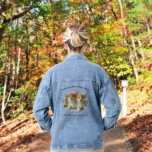 Chaqueta Vaquera Cute Dog Mom Pet Photo Splash Personalizado