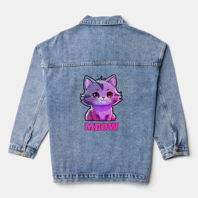 Chaqueta Vaquera Cute Meow Denim Jacket (Reverso )