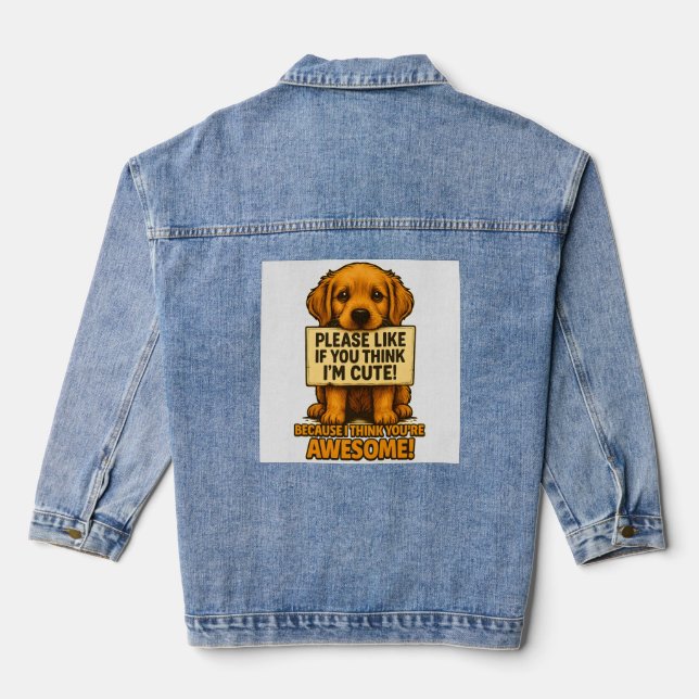 Chaqueta Vaquera Cute Puppy, Funny Dog Lover Quote (Reverso )