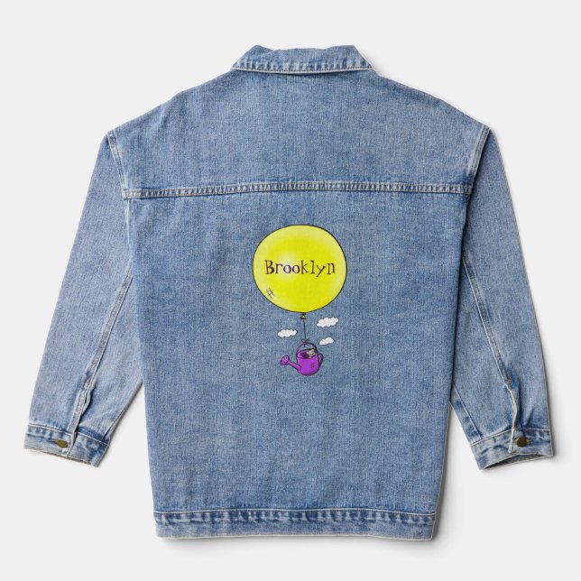 Chaqueta Vaquera Cute ratón en la lata de riego con personalizado d (Reverso )