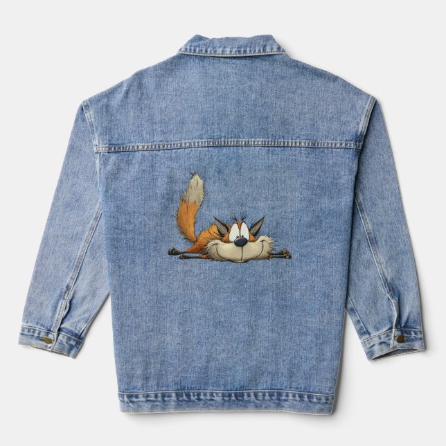 Chaqueta Vaquera Cute Relaxed Fox Cartoon (Reverso )