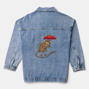 Chaqueta Vaquera Cute Tarsier con ilustracion personalizado paragua