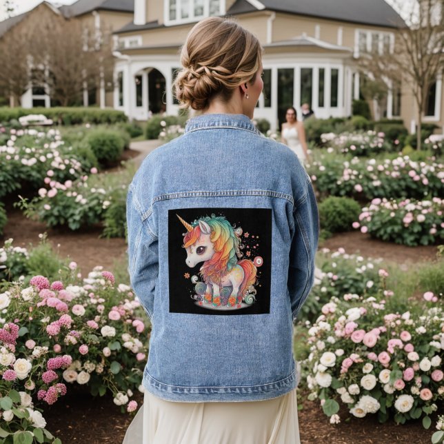 CHAQUETA VAQUERA CUTE UNICORN DENIM JEAN JACKET (Reverso Boda)