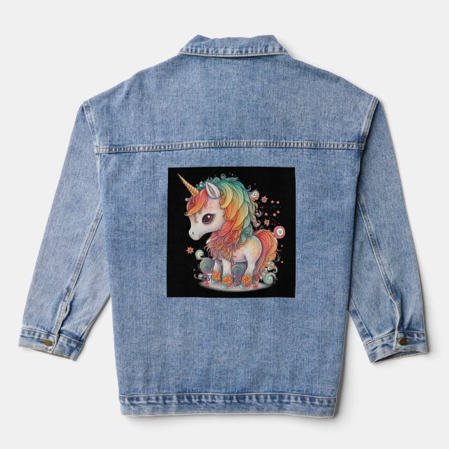 CHAQUETA VAQUERA CUTE UNICORN DENIM JEAN JACKET (Reverso )