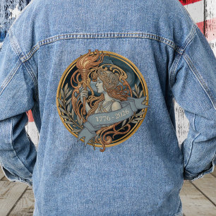 Chaqueta Vaquera Dama de la Libertad Art Nouveau USA 250 Motivo ID1