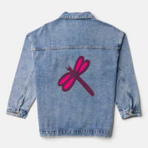 CHAQUETA VAQUERA DAMAS DE ARTE DE DRAGONFLY PINK DENIM JACKET