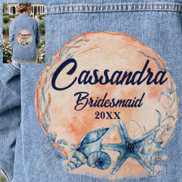 Chaqueta Vaquera Damas de Honor Monograma Acuarela Conchas Estrella