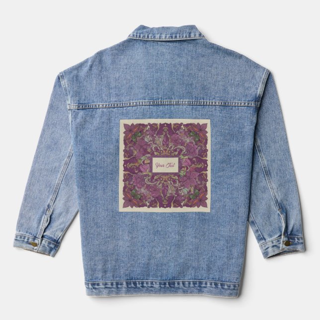 Chaqueta Vaquera Dark Floral Boho Custom Denim Jacket (Reverso )