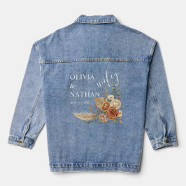 Chaqueta vaquera de boda floral boho rústica elega