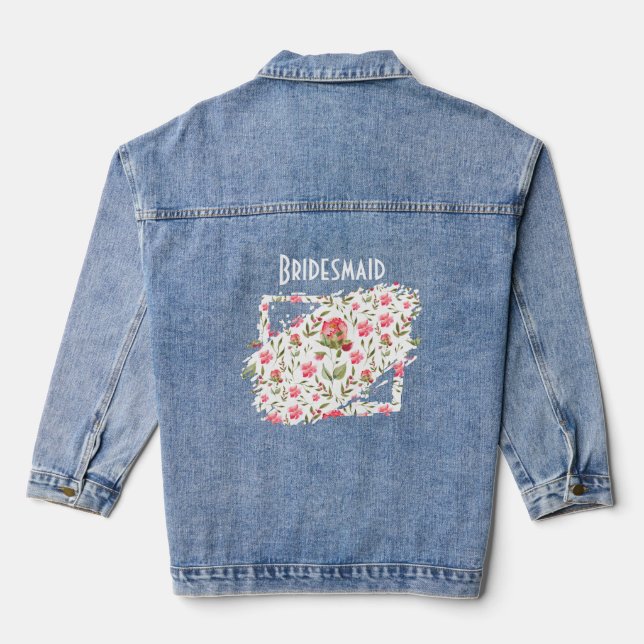 Chaqueta vaquera de dama de honor – Parche floral  (Reverso )