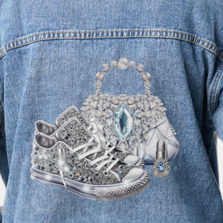 Chaqueta vaquera de glamour de zapatillas de mujer