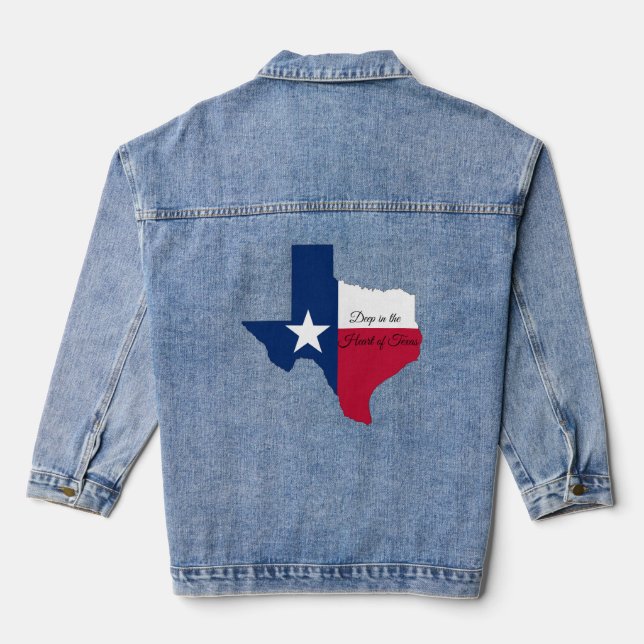 Chaqueta Vaquera Deep in the Heart of Texas Flag Denim Jacket (Reverso )