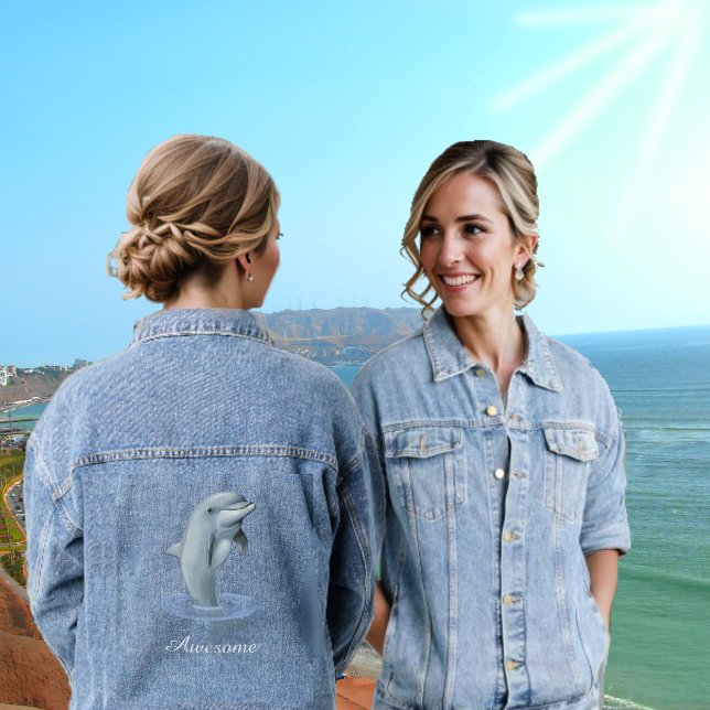 Chaqueta Vaquera Delfín y letra moderna chic (Subido por el creador)