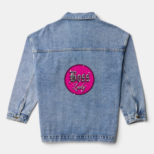 Chaqueta Vaquera Denim Jacket con el logo rosado clásico de la seño (Reverso )