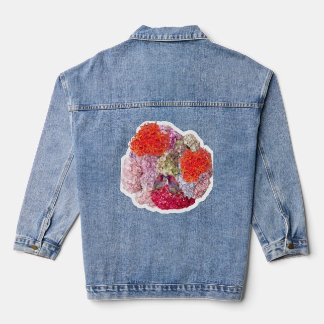 Chaqueta Vaquera Denim Jacket con flores (Reverso )