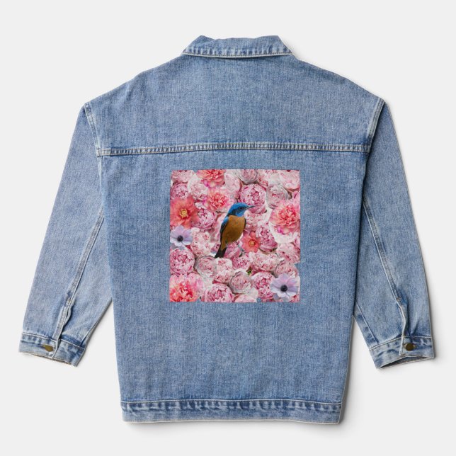 Chaqueta Vaquera Denim Jacket con flores (Reverso )