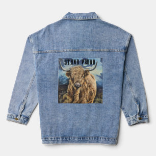 Chaqueta Vaquera Denim Jacket con Highland Bull