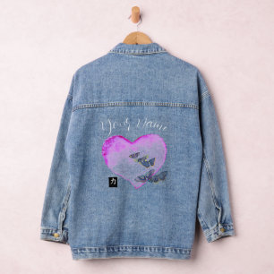 CHAQUETA VAQUERA DENIM JACKET CON NOMBRE PERSONALIZADO DE CORAZÓN Y