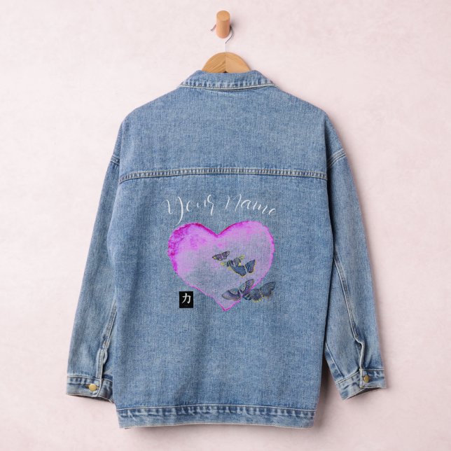 CHAQUETA VAQUERA DENIM JACKET CON NOMBRE PERSONALIZADO DE CORAZÓN Y (Hangar)