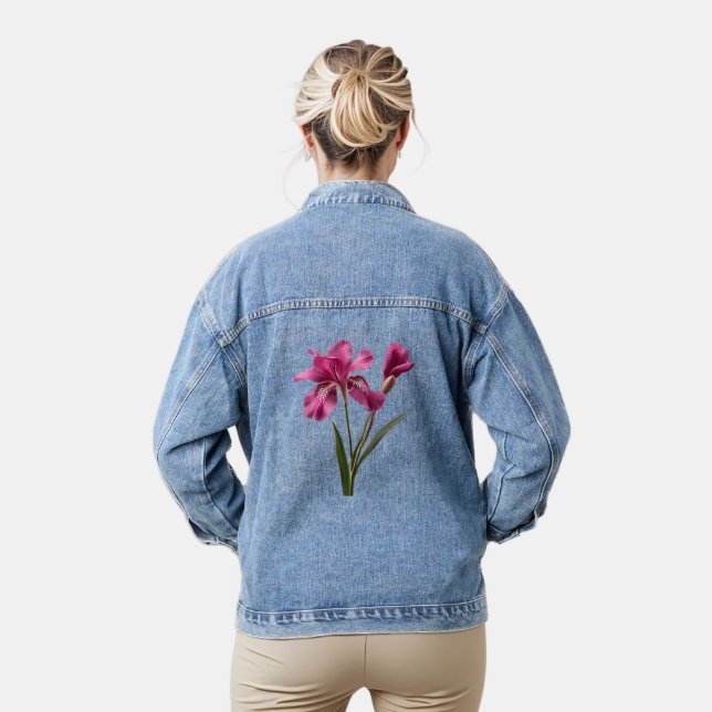 Chaqueta Vaquera Denim Jacket de flor rosa bonito (Modelo)