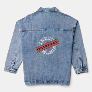 Chaqueta Vaquera Denim Jacket de texto con sello creativo