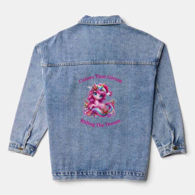 Chaqueta Vaquera Denim Jacket de Unicornio rosa (Reverso )